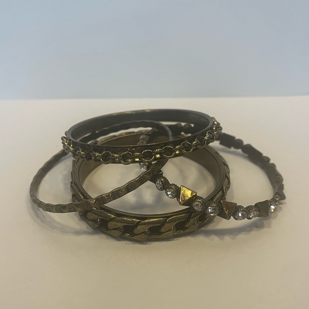 Set of four bronze bangle bracelets
